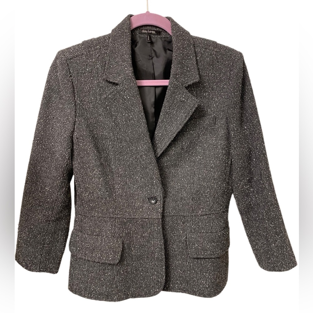 Daisy Fuentes Steele Gray Lined Blazer -  Size 8
